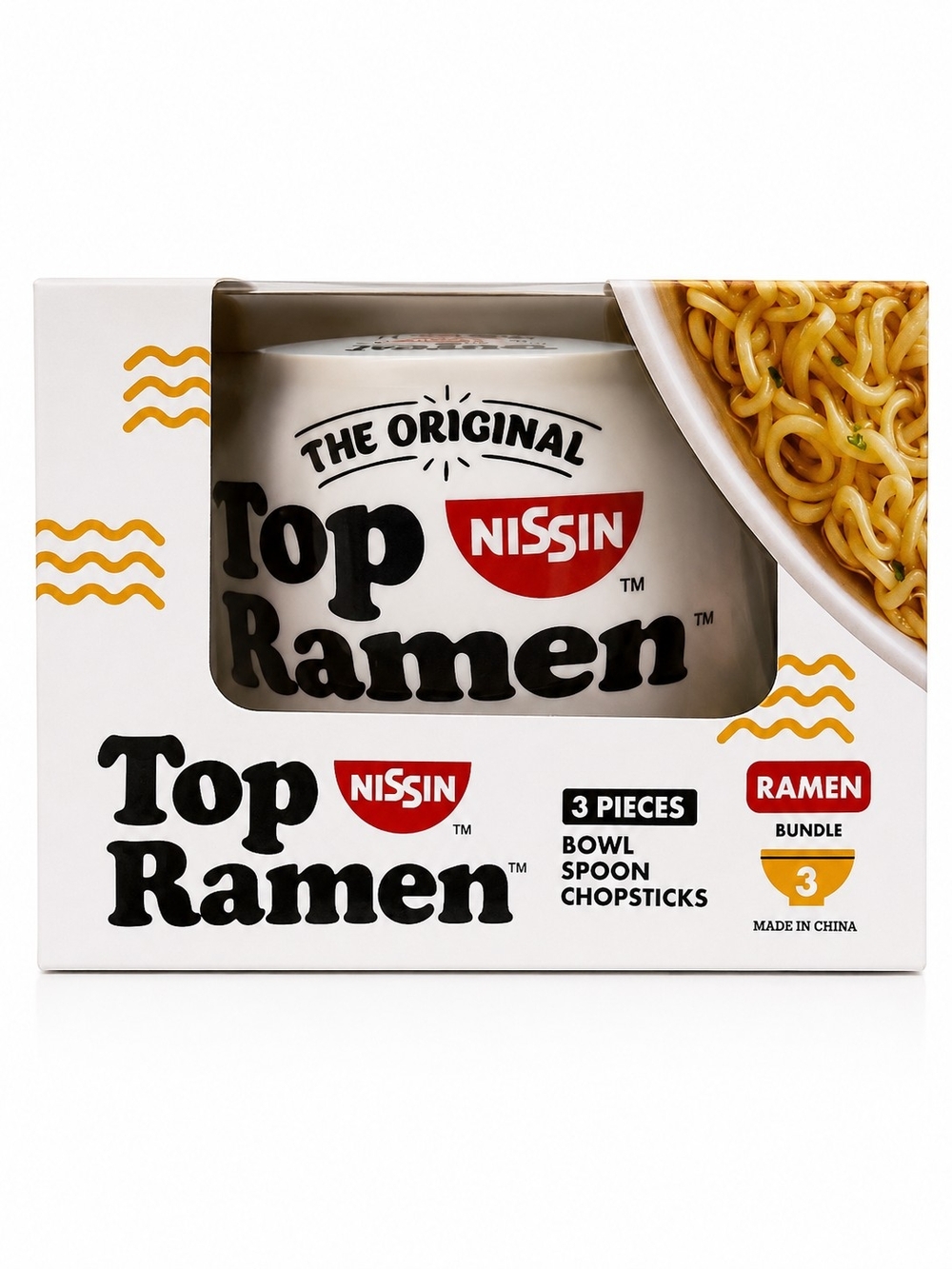 Nissin Top Ramen 3-Piece Bowl Set NIB